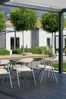 Gartenstuhl Boi mit Armlehne aus Aluminium und Barley-Olefin Stoff, modern, grün beige Bild 2