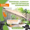 KESSER® Sonnenschirm Ampelschirm SUN XL 300 x 300 cm Inkl. Abdeckung +Windsicherung Drehbar Neigbar Kippbar Marktschirm Groß 360° Rotation, Gartenschirm mit Kurbel Sonnenschutz UV50+ Beige, Ohne LED Bild 5