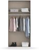 rauch Kleiderschrank Alba, Drehtürenschrank, Garderobenschrank, 2-türig, mit 1 Kleiderstange und 1 Einlegeboden, Farbe Weiß, Griffstange Grau metallic, Schwarz, 91x197x56cm Bild 5