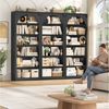 Homfa Bücherregal gewölbtes Bücherschrank, Standregal mit 6 Fächern 75x28x186cm Schwarz Bild 2