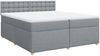 vidaXL Boxspringbett mit Matratze Hellgrau 200x200 cm Stoff 3289101 Bild 3