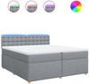 vidaXL Boxspringbett mit Matratze Hellgrau 200x200 cm Stoff 3289101 Bild 2