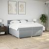 vidaXL Boxspringbett mit Matratze Hellgrau 200x200 cm Stoff 3289101 Bild 4