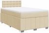 vidaXL Boxspringbett mit Matratze Creme 120x200 cm Stoff 3289354 Bild 3