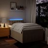vidaXL Boxspringbett mit Matratze Creme 120x200 cm Stoff 3289354 Bild 5