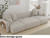 MEBLINI Schlafcouch mit Bettkasten - 312x142x73cm - Creme Cordstoff - SOLARIS - Ecksofa mit Schlaffunktion - Sofa mit Relaxfunktion und Kopfstützen - Couch U-Form - Eckcouch - Wohnlandschaft Bild 4