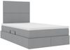 vidaXL Aufbewahrungsbett mit Matratze Hellgrau 120 x 200 cm Stoff 3371709 Bild 5