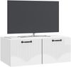 vidaXL Wandmontierter TV-Schrank Hochglanz Weiß 78,5 x 41 x 30 cm 899029 Bild 2