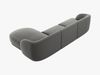 Micadoni 4-Sitzer Samtstoff Ecke rechts Sofa Miley | Bezug | Beinfarbe Black Plastic, Hellgrau Bild 3