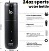 Isolierte Trinkflasche 680ml mit Strohhalm Griff doppelwandig Schwarz Bild 3