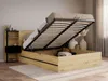 Vente-unique - LUDARO Bett Holz, Platte SchwarzBeige - B 246 cm x H 102,6 cm x L 255,1 cm Bild 3
