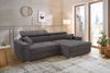 Ecksofa Auszug elektrisch USB-C Kopflehne verstellbar Couch Cord Dunkelgrau Bild 3