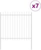 vidaXL Gartenzaun 7 pcs Weiß 11,9 x 1,5 m Pulverbeschichteter Stahl 3334142 Bild 2