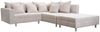 Wohnlandschaft Sofa Couch Ecksofa Eckcouch Cordstoff beige + Hocker Minsk R Bild 2
