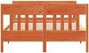vidaXL Massivholzbett ohne Matratze Wachsbraun 135x190 cm Kiefernholz 3306281 Bild 4