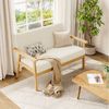 YOLEO 2-Sitzer Stoffsofa Couch mit Holz Armlehnen Loungesofa, Teddysamt Bild 3