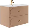 Vente-unique - SATOBAL Waschbeckenmöbel Holz, Platte Puderrosa - B 46 cm x H 60 cm x L 80 cm Bild 2