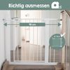 roba easySafe+ Tür- & Treppenschutzgitter aus Metall - Verstellbreite 75 - 82 cm - Erweiterbar bis 110 cm - TÜV-geprüft - Ampelverschluss & 90°-Stopp - Bohrfrei montierbar - 0-24 Monaten - Weiß Bild 3