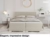 MEBLINI Boxspringbett ALBA 160x200 cm mit Bettkasten - H3P/Creme Samt Polsterbett - Doppelbett mit Topper & Taschenfederkern-Matratze Bild 3