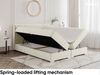 MEBLINI Boxspringbett ALBA 160x200 cm mit Bettkasten - H3P/Creme Samt Polsterbett - Doppelbett mit Topper & Taschenfederkern-Matratze Bild 4