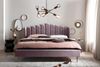 Muschelbett Rose 140 x 200 cm aus Samt mit Metallbeinen in Chrom Goldfarben Bild 5