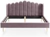 Muschelbett Rose 140 x 200 cm aus Samt mit Metallbeinen in Chrom Goldfarben Bild 2