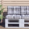 Palettensofa-Kissen Grau Karomuster 60 x 40 x 12 cm Bild 2