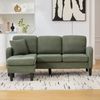 Ecksofa mit Cordbezug & Chaiselongue, 166 x 118 x 77 cm, Grün Bild 4
