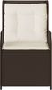 vidaXL Gartensessel mit Kissen 2 Stk. Verstellbar Braun Poly Rattan 368992 Bild 5