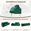 Schlafsofa Samt 2-Sitzer mit verstellbarer Rückenlehne, 175cm Grün Ausziehbett, Sofa mit Getränkehalter & Seitentasche Bild 4