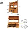 Flieks Hochschrank Küchenbuffet (145x39x171 cm, 1-St) Küchenschränke mit Arbeitsplatte, Glastüren und Schubladen Sideboard Bild 3