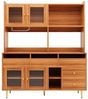 Flieks Hochschrank Küchenbuffet (145x39x171 cm, 1-St) Küchenschränke mit Arbeitsplatte, Glastüren und Schubladen Sideboard Bild 4