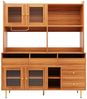 Flieks Hochschrank Küchenbuffet (145x39x171 cm, 1-St) Küchenschränke mit Arbeitsplatte, Glastüren und Schubladen Sideboard Bild 2