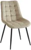 Vente-unique - OLLUA Stuhl SamtStoff Beige - B 60 cm x H 87 cm x L 49,5 cm Bild 4