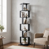 Home Nature Wohnkonzept Bücherregal/Eckregal mit 6 Ebenen, Für Wohnzimmer, Schlafzimmer und Home Office im Industrial Design, Schwarz, 189,5 × 50 × 50 cm Bild 4