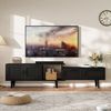 PXloue Lowboard TV-Schrank mit Viel Stauraum (Türen und 2 Schublade), Breite 169 cm (Holzfarbe) Rattan-TV-Schrank Bild 3