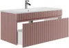 Vente-unique - SATARA Waschbeckenmöbel Holz, Platte Puderrosa - B 46 cm x H 46 cm x L 100 cm Bild 3