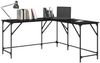 vidaXL Schreibtisch Schwarz Eichen-Optik 149 x 149 x 75 cm 882864 Bild 3