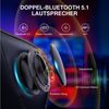 GTPLAYER Gaming-Stuhl Bürostuhl Gamer Stuhl mit Fußstützen Bluetooth Lautsprecher, Ergonomischer Musik Computerstuhl inkl. Lendenwirbel- und Nackenkissen Bild 3