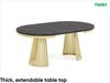 MEBLINI Esstisch Rund Ausziehbar aus Metall - 120-196x76cm - CONEY - Schwarz Marmor/Golden - Loft - Esszimmertisch Modern - Küchentisch - Ausziehtisch - Round Dining Table Bild 2