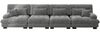 Ecksofa 4-Sitzer modular 81cm×406cm×77cm aus Chenille in Grau – mit Tiefensitz und weichen Polsterarmlehnen Bild 2
