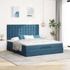vidaXL Ottoman-Bett mit Matratzen Dunkelblau 160x200 cm Samt 3313629 Bild 3