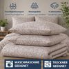 ZIRVEHOME Bettwäsche Beige Bettbezug Natur Blätter Design in Creme und Beige, Renforce, 2 teilig, 155x220 Bettbezug Baumwolle Beige Blätter modern elegant Natur Design Bild 3
