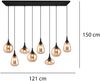 Pendelleuchte LUMINA 8-flammig groß Glasschirme amberfarbig, Breite 121cm Bild 4