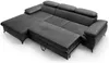 Vente-unique - SAMARA Sofa SamtStoff Grau - B 193 cm x H 75 cm x L 280 cm Bild 5