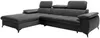 Vente-unique - SAMARA Sofa SamtStoff Grau - B 193 cm x H 75 cm x L 280 cm Bild 4