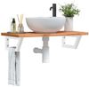 Waschbeckenregal, Badregal Wandmontage Stahl und Massivholz Buche de7357 Bild 2