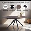 Esstisch Oval Wohnzimmertisch Tisch Esszimmertisch Metall Schwarz Braun Massiv Küchentisch Industrial Style Bild 4