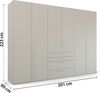 rauch 'PURISMA' Drehtürenschrank mit Innenspiegel, 4-türig & 4 Schubkästen, 301,0 cm, Seidengrau Bild 4