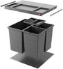 HAILO Abfallsorter 3301681 ALLEGRO 380 28/13/13/D dunkelgrau mit 54 Liter Abfallvolumen für 60 cm Schrankbreite Bild 3